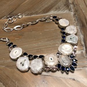 Natural Solar Quartz & Sapphire Bib WSQ-Bib43633